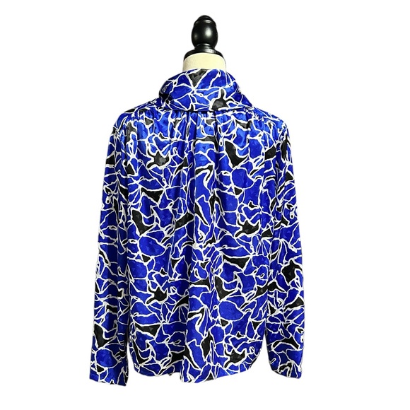 Christian Dior Black, White and Blue Blouse size 10 - Picture 4 of 6